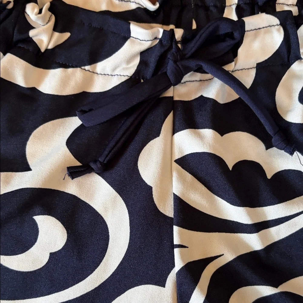 Girls Navy & White Swirl Lounge Pants with Drawstring - Picture 5 of 5